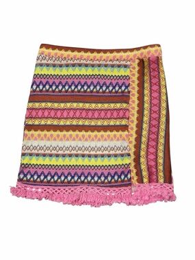 SHEIN Multicolored Boho Crochet Knit Mini Skirt